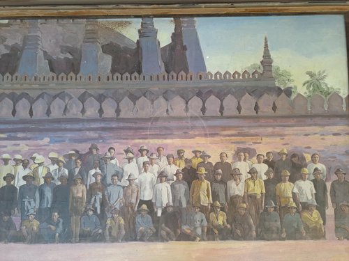 The workers renovating the Wat early 20th century PC