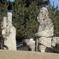 Stone figures "guarding" Joseon tomb of Mongneung
