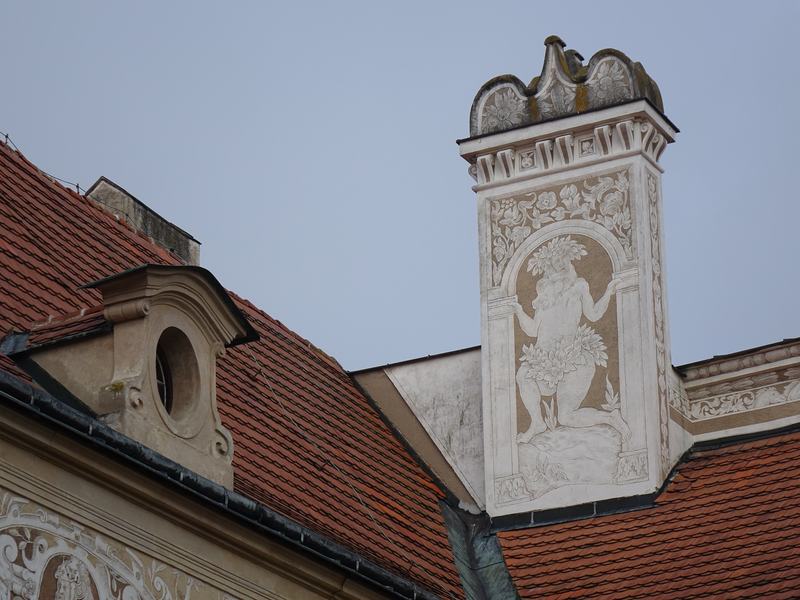Litomysl, Chimney with sgrafitto