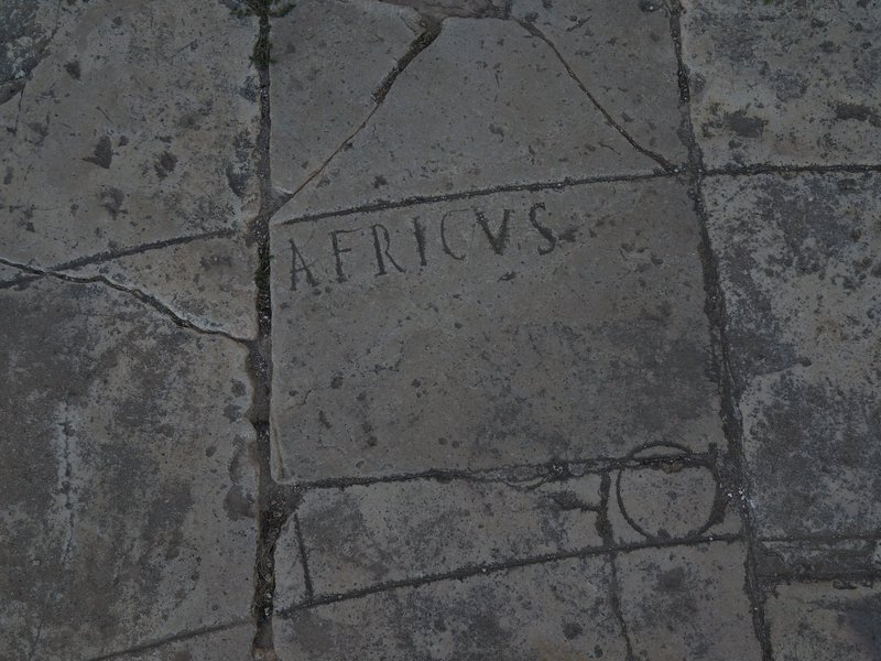 The african wind from the compass rose engraved in the pavement of the forum
