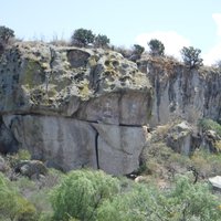 Rock art on the cliff, Caves of Yagul and Mitla