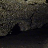 Spipola cave - the "letter hole" you have to squeeze through