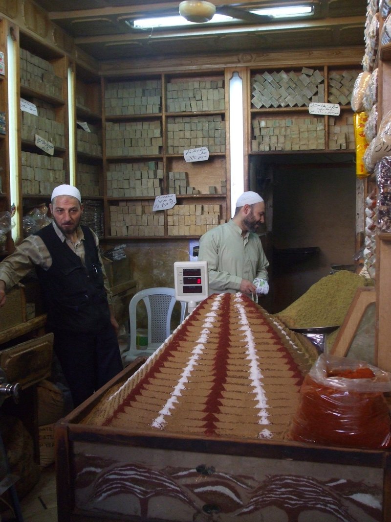 Spice sellers, Souq al-Attarine, Aleppo, 2009