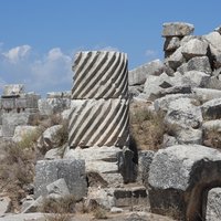 Roman remains at Apamea showing a spiral fluted column