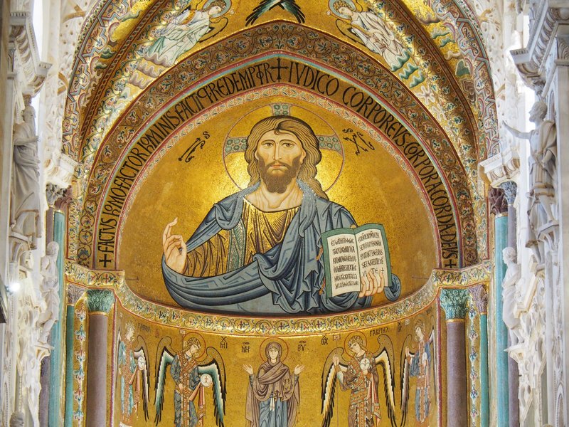 Christ Pantocrator at the duomo of Cefalu