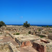 Red seat-bath with sea view