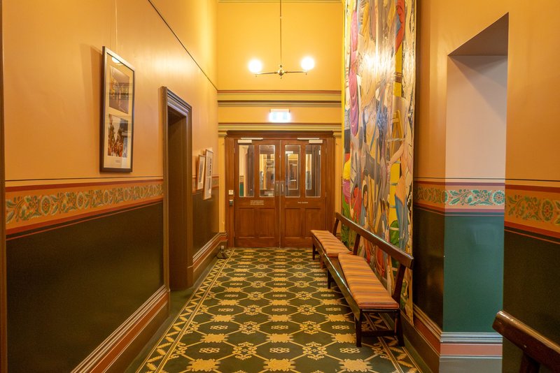 Corridor on the ground floor of the Victorian Trades Hall