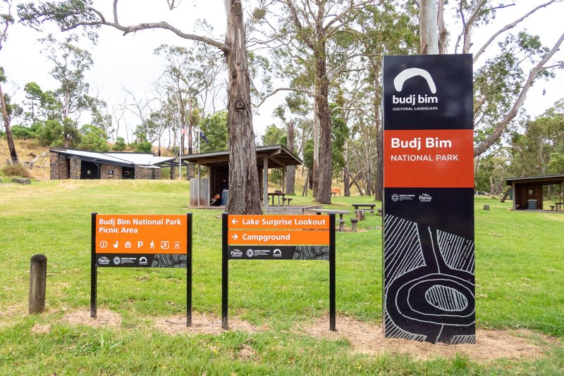 Signages at the Budj Bim Campground