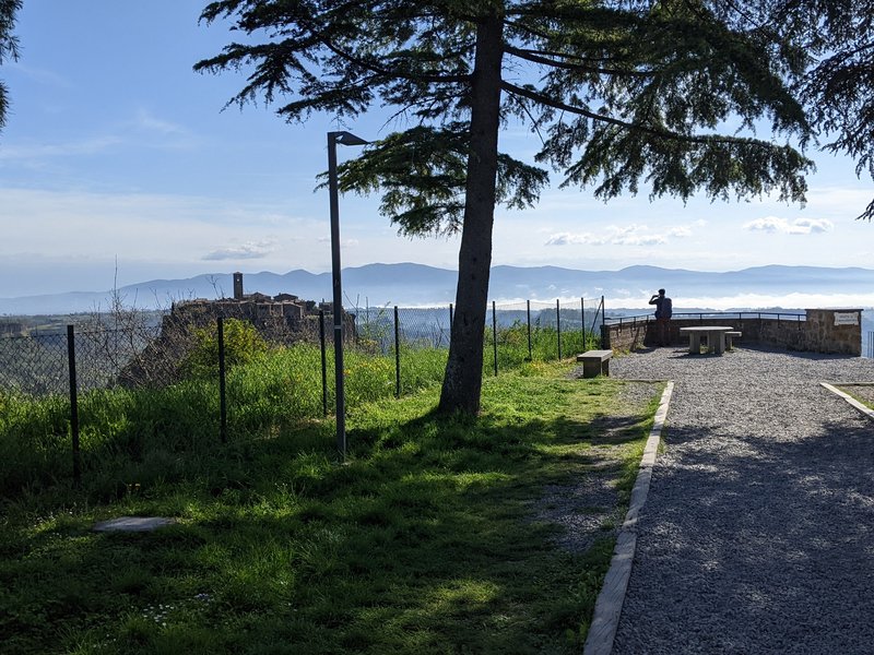 Viewpoint of Civita di Bagnoregio without any tourists yet.