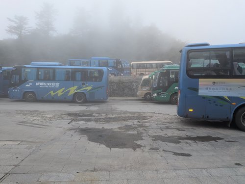 Mount Emei Bus Terminal in Fog