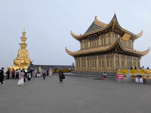 Golden Summit in Fog