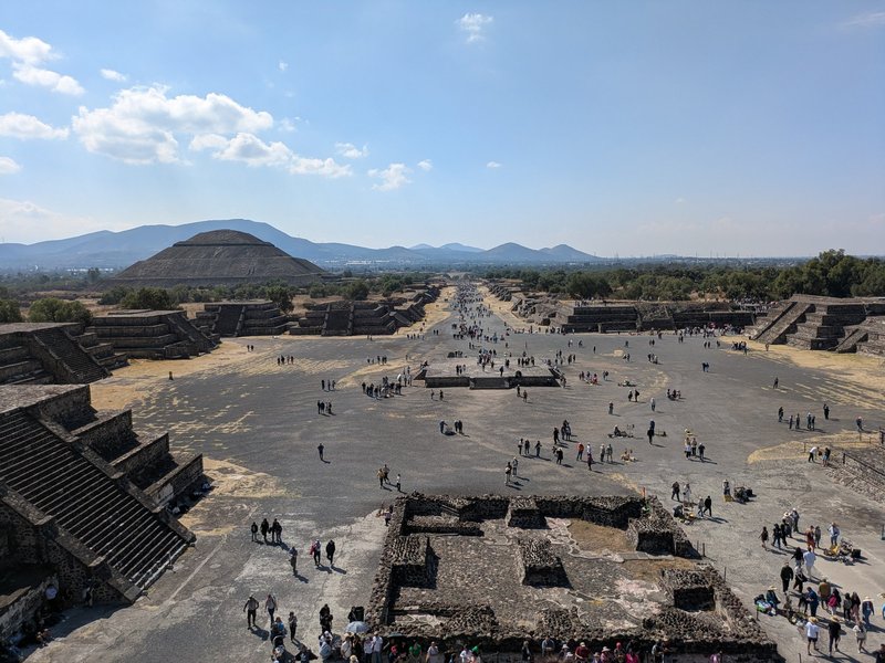 Avenue of the Dead and Pyramid of the Sun taken from Pyramid of the Moon