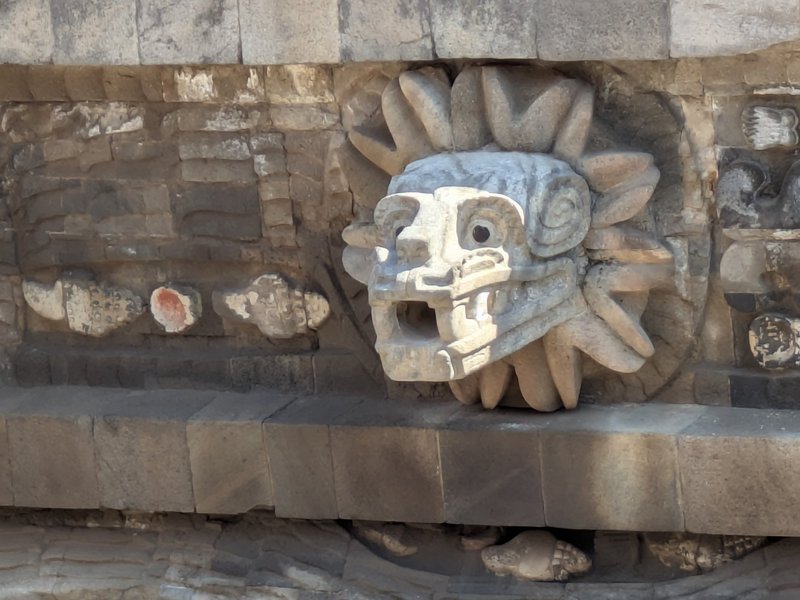 Detail on Temple of the Feathered Serpent, Teotihuacan