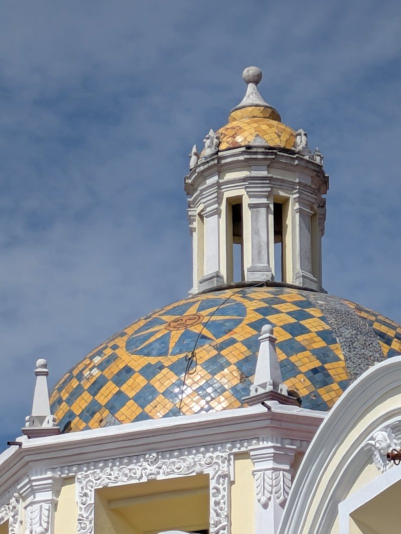 Puebla is famous for ceramics tiles, such as on this church dome