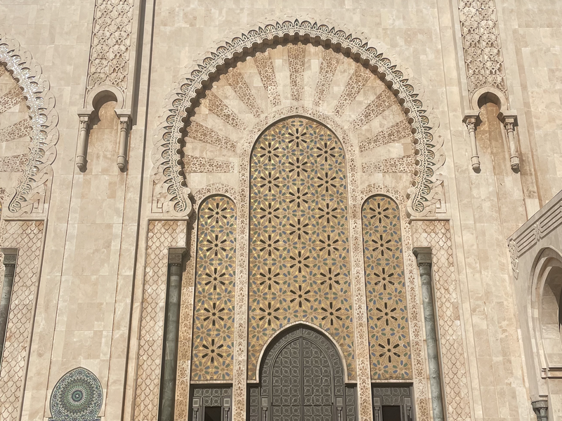 The windows and mosaics of the Hasan II Mosque