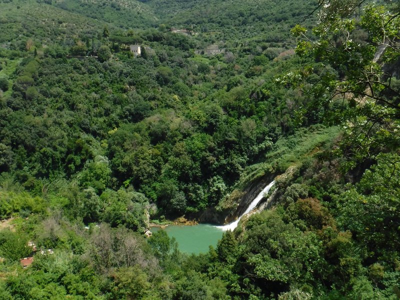 The Aniene valley and Villa Gregoriana in Tivoli