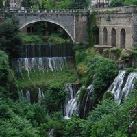 The Aniene valley and Villa Gregoriana in Tivoli