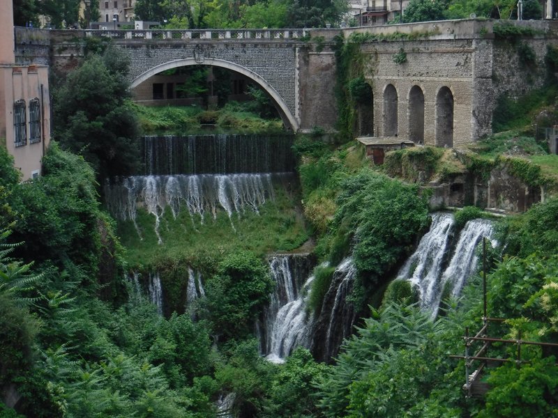 The Aniene valley and Villa Gregoriana in Tivoli