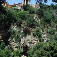 The Aniene valley and Villa Gregoriana in Tivoli