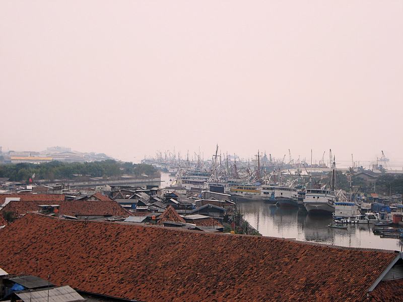 Fish market and harbour seen from the fort (2009)