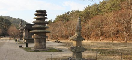 Stone Buddhas and Pagodas at Hwasun Unjusa Temple 