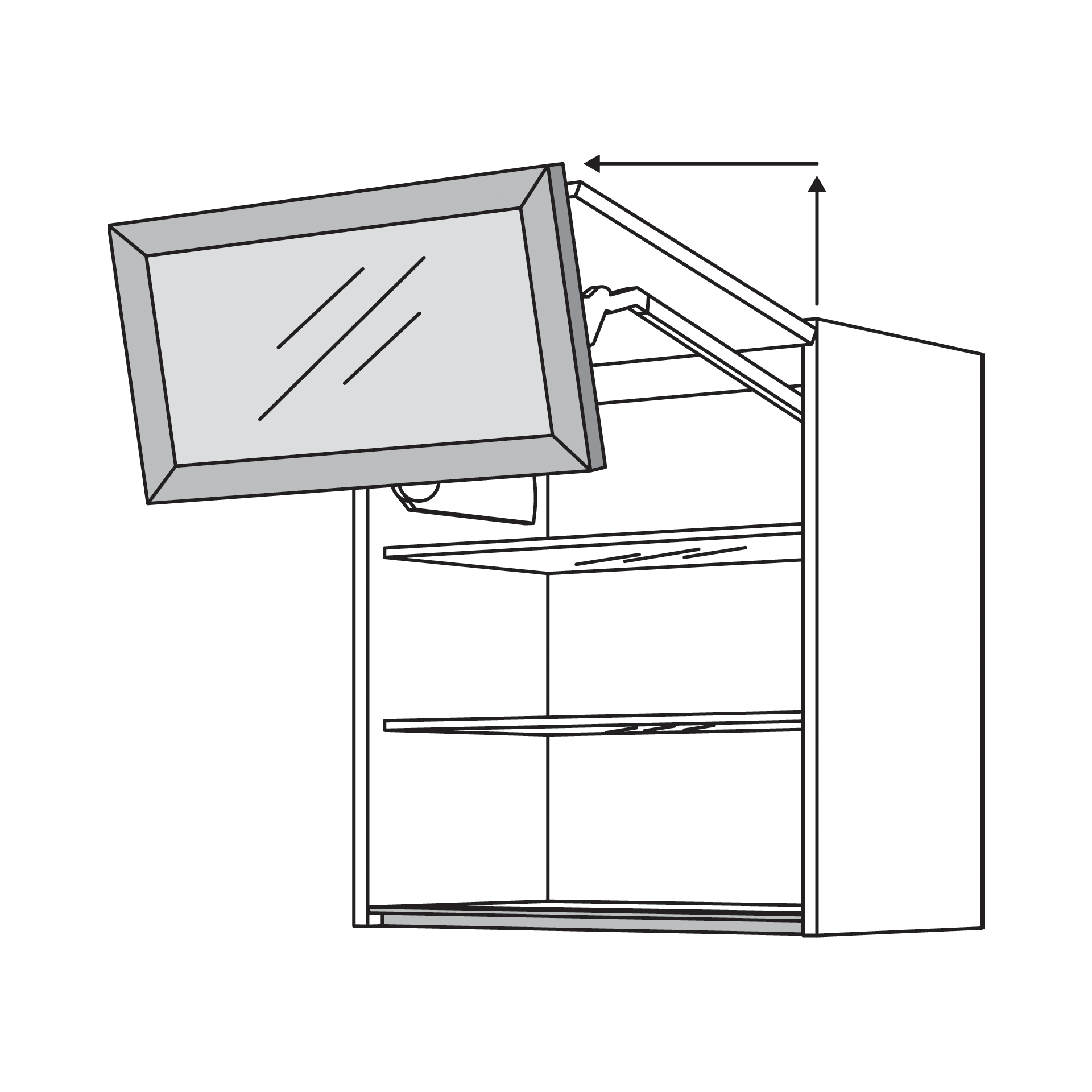 Nobilia Glas-Wandschrank mit Falt-Lifttür und Einlegeboden