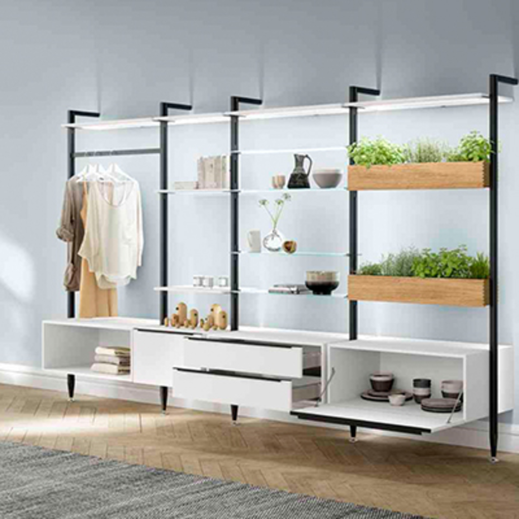 Regalsysteme von Nobilia für Küche, Wohnzimmer, Garderobe und Hauswirtschaftsraum