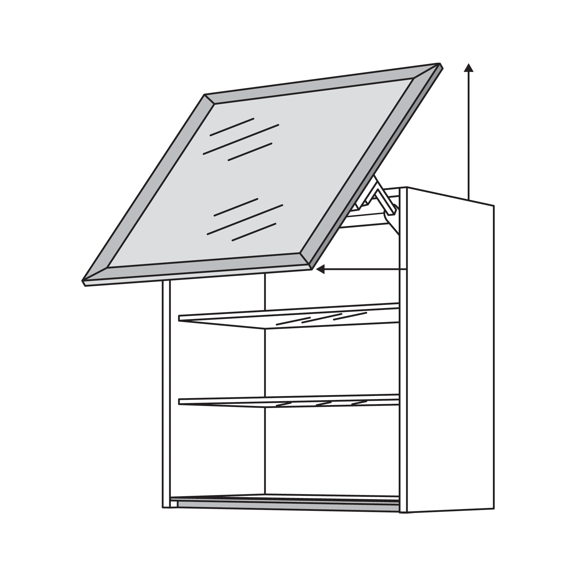 Nobilia Hängeschrank mit Schwingklappe und Square Glas Front