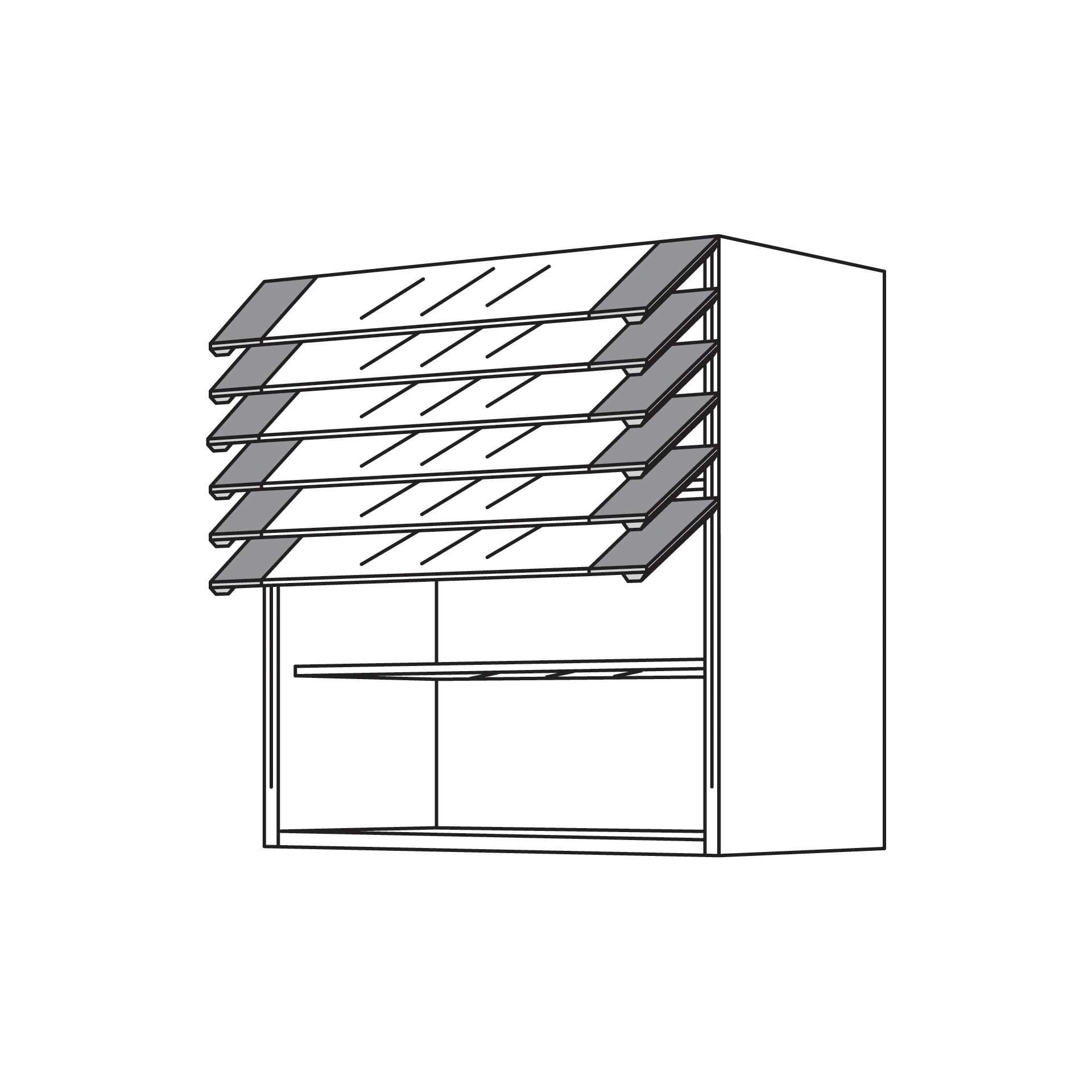 Nobilia Climber Oberschrank mit Lamellen aus Glas
