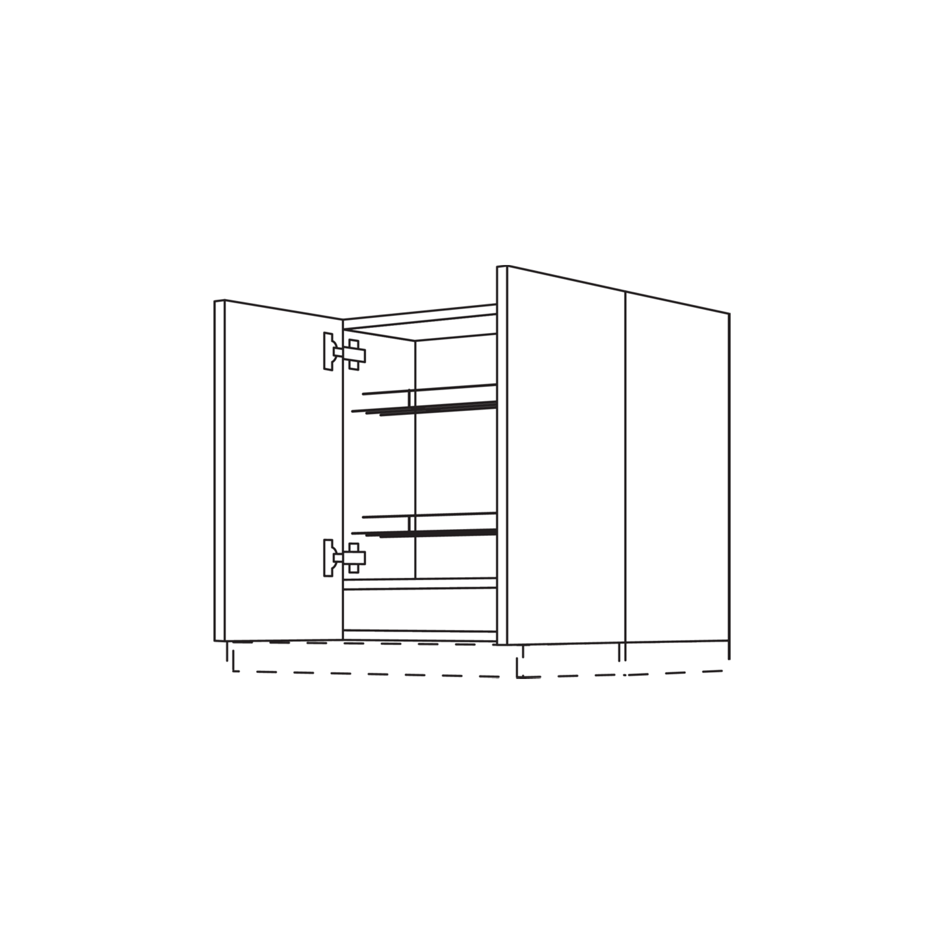 Nobilia Wandschrank mit Tür für Flachschirm-Dunsthaube in 60 und 90 cm Breite