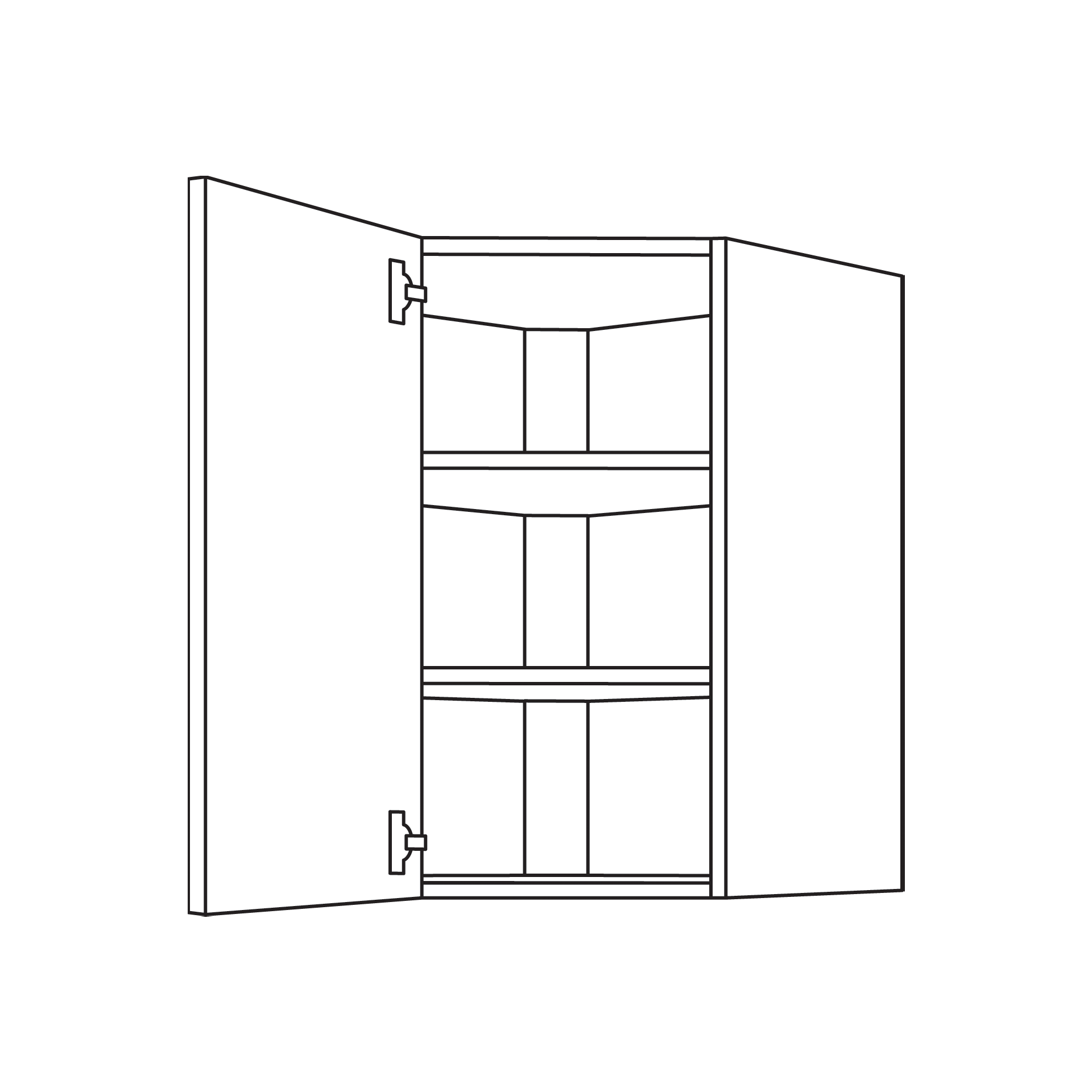 Diagonaler Hängeschrank von Nobilia mit 72 cm Höhe