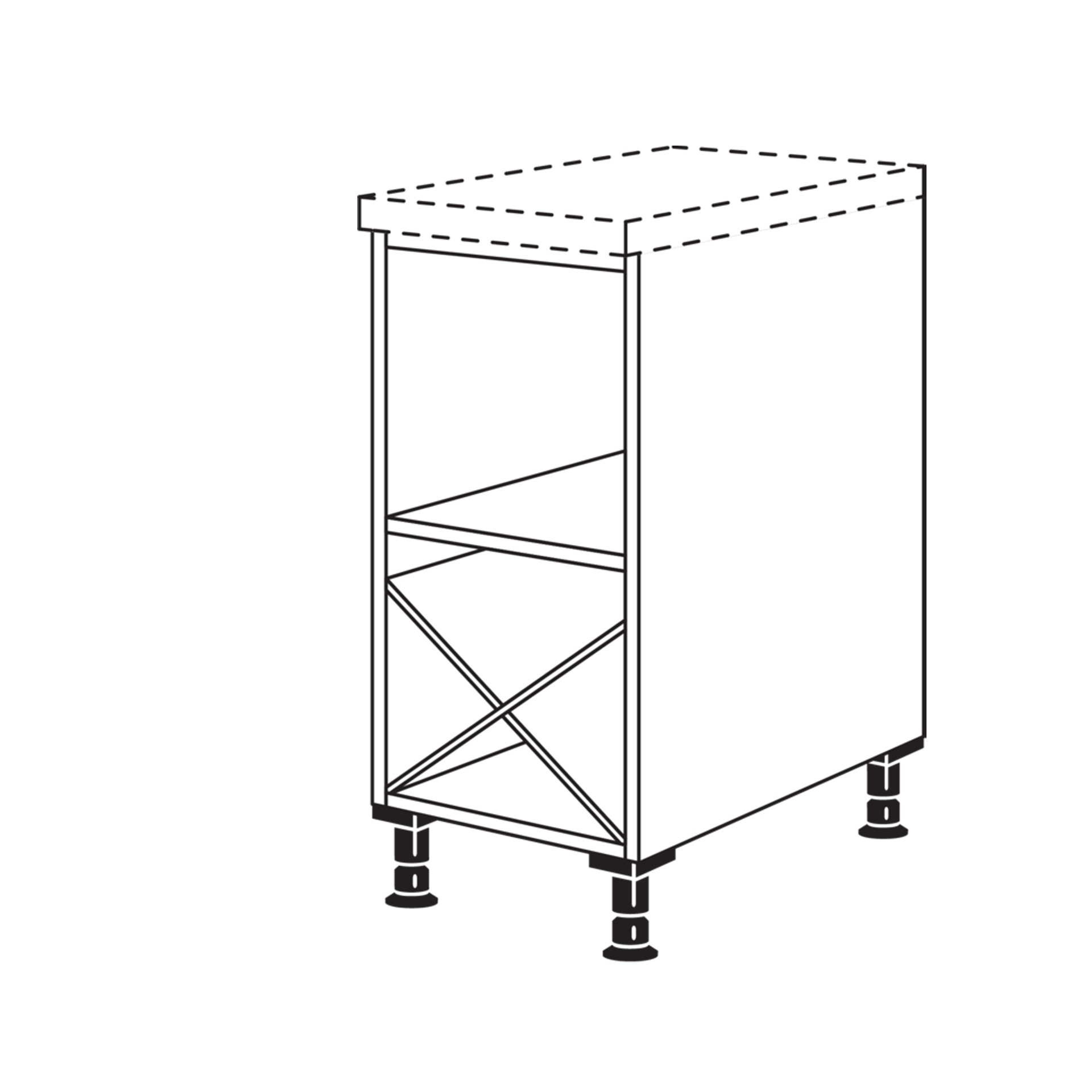 Nobilia Unterschrankregal mit Weinkreuz mit 72 cm Höhe