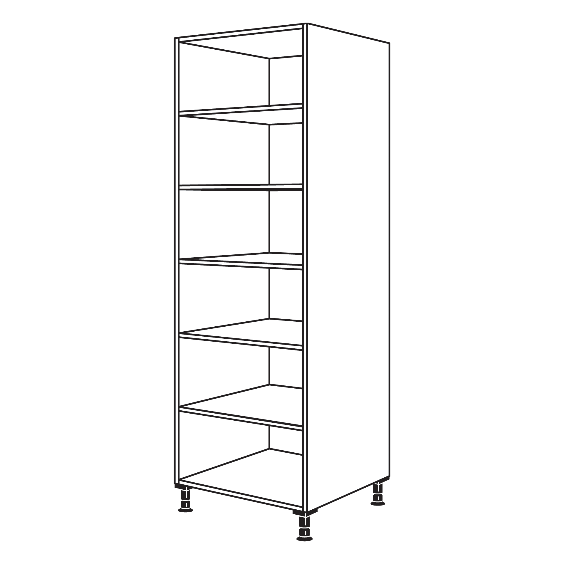Nobilia Hochschrank Regale mit 30 cm, 40 cm, 50 cm und 60 cm Breite
