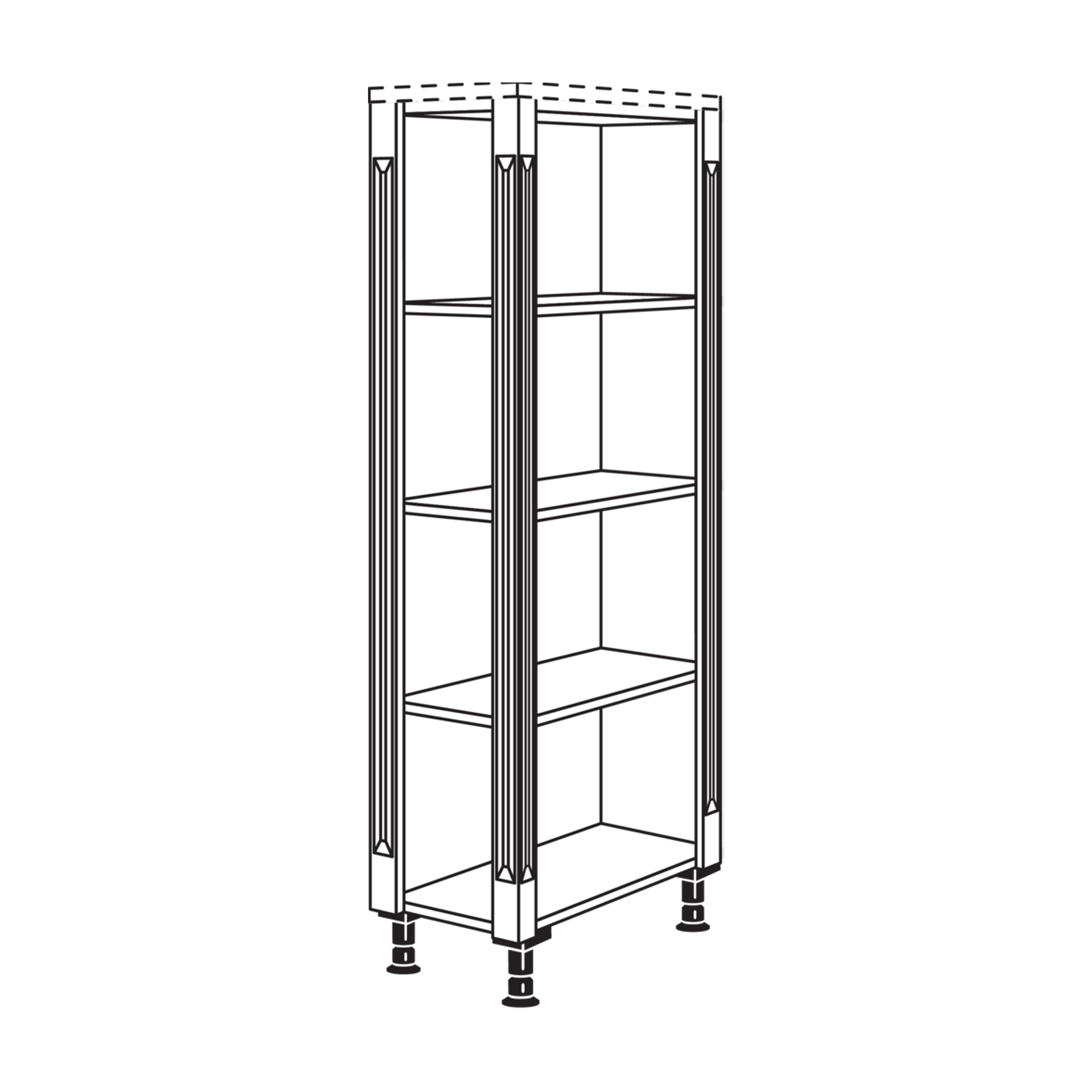 Nobilia Highboard-Regale als Abschlussregal für Landhausküchen