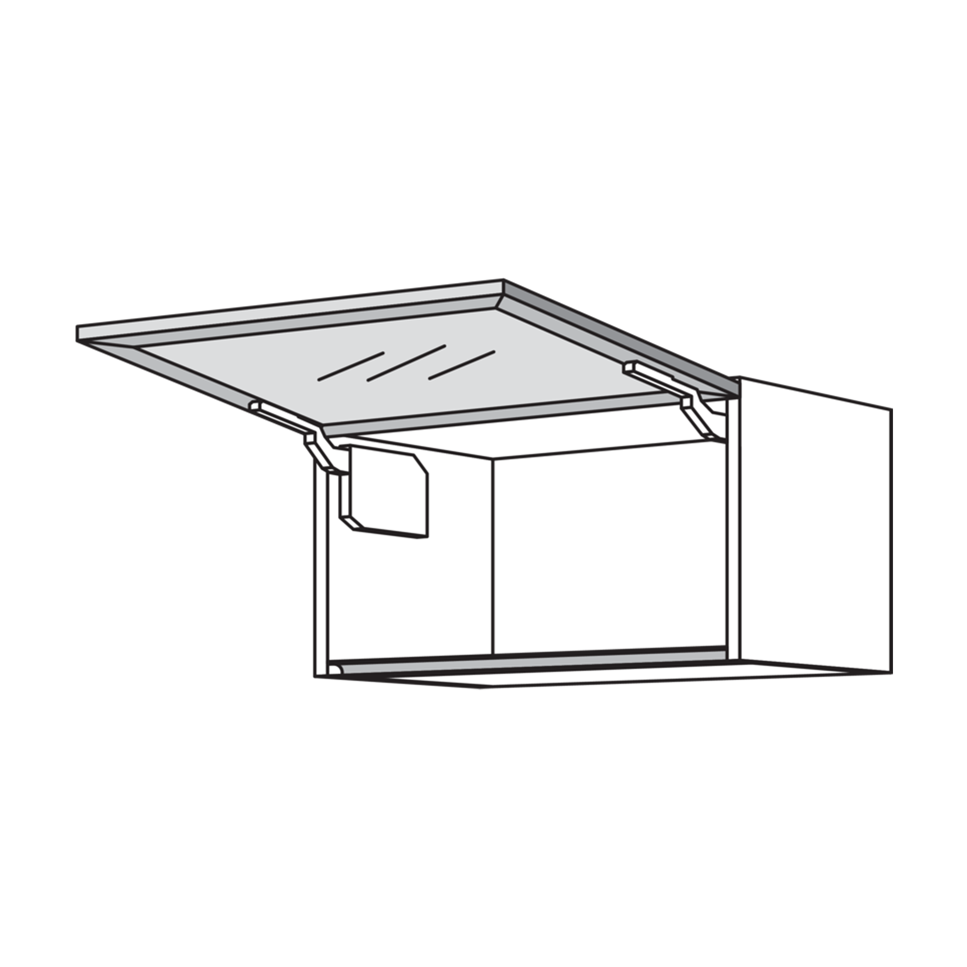 Originale Nobilia Square-Glas-Klappe für Wandschränke