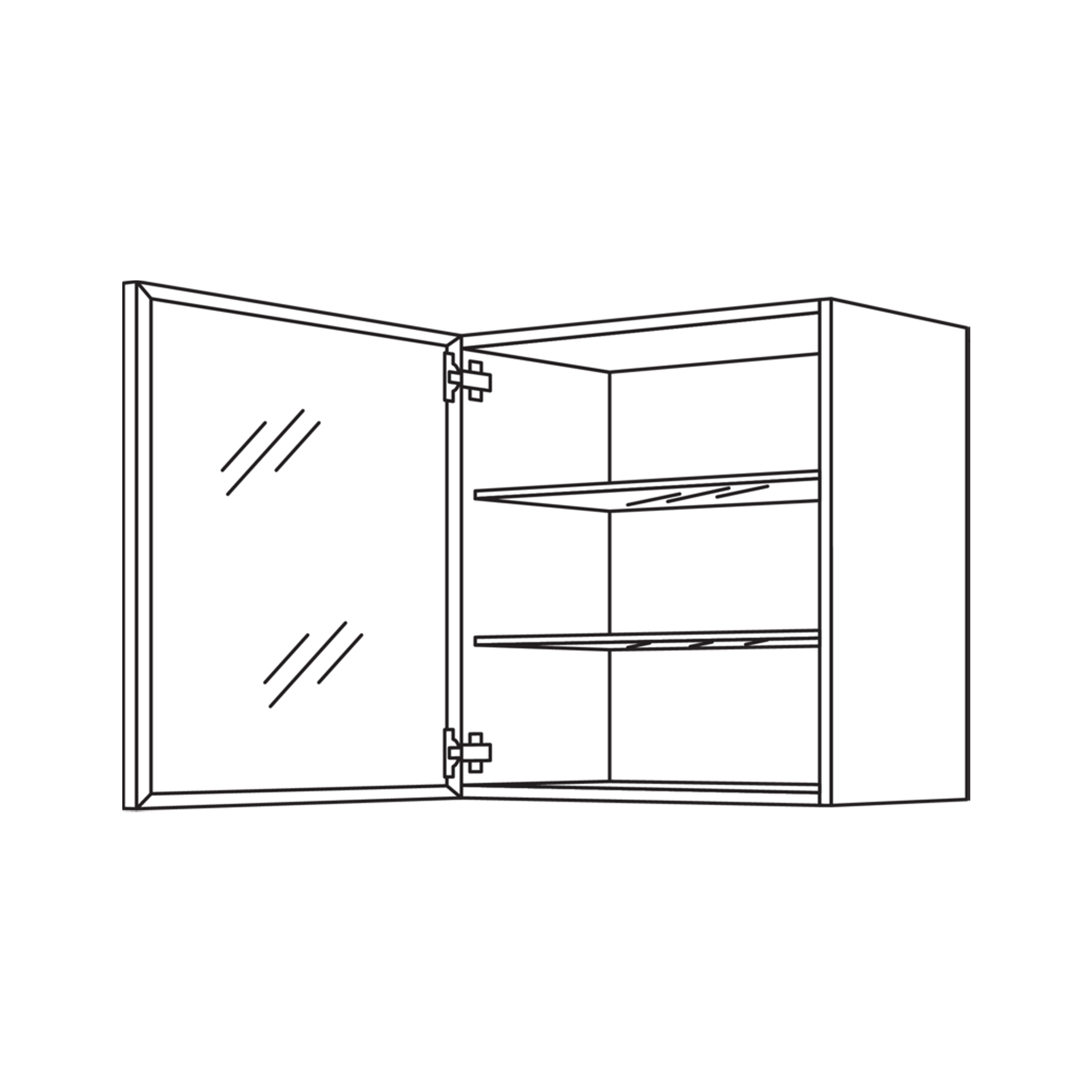 Nobilia Flat Glastüren für Wandschränke WF60-1