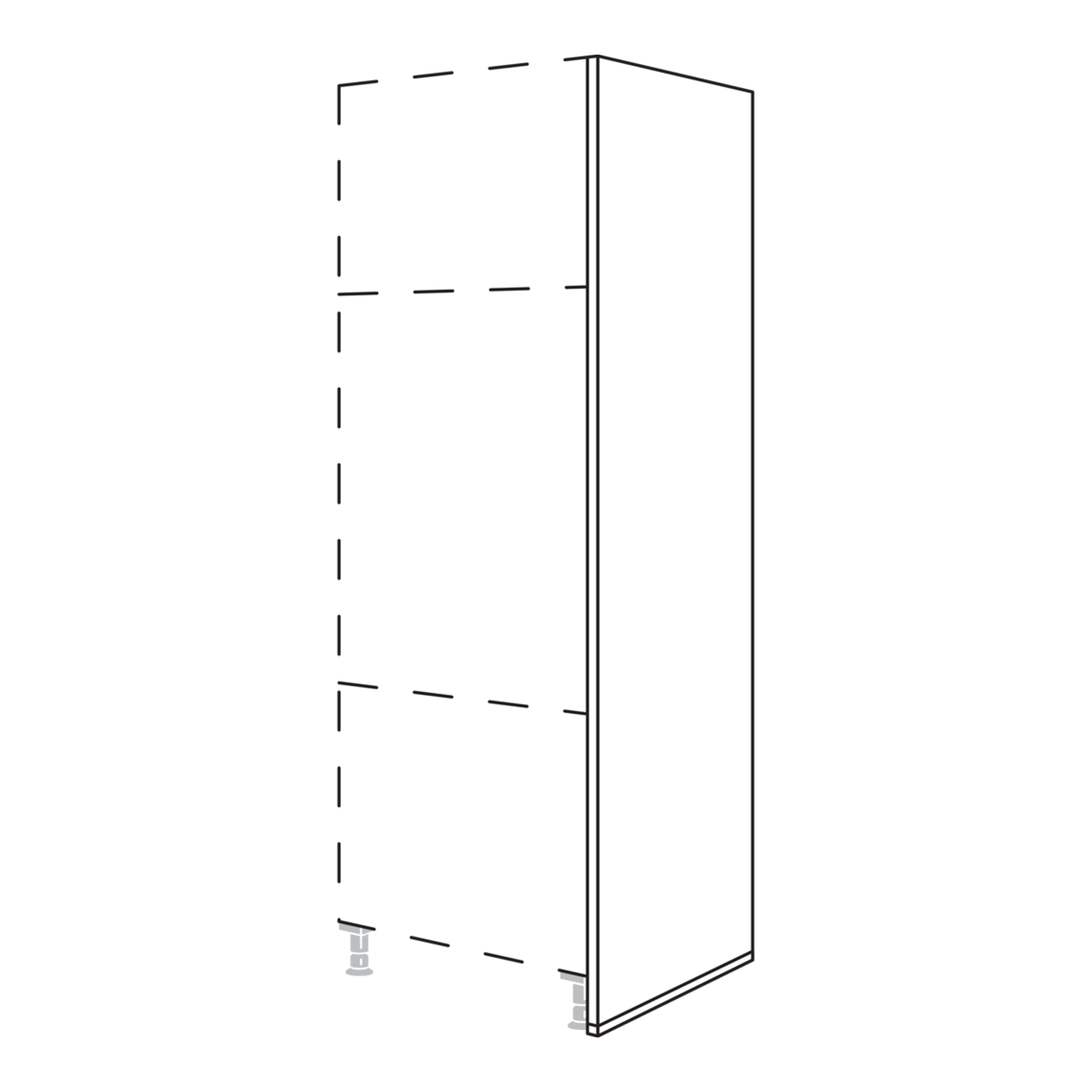 Nobilia bodentiefe Hochschrank-Abschlusswange HWA16-1