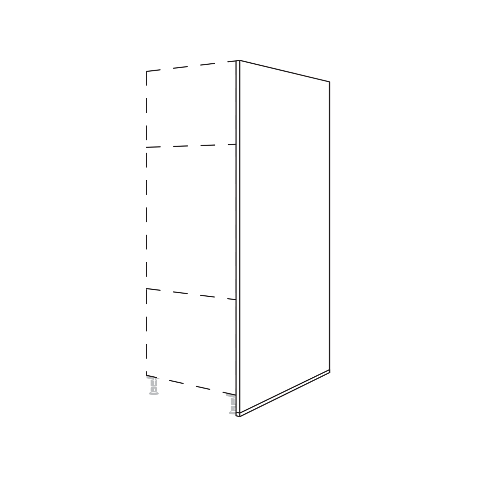 Nobilia bodentiefe Hochschrank-Raumplanwange HWR16-1