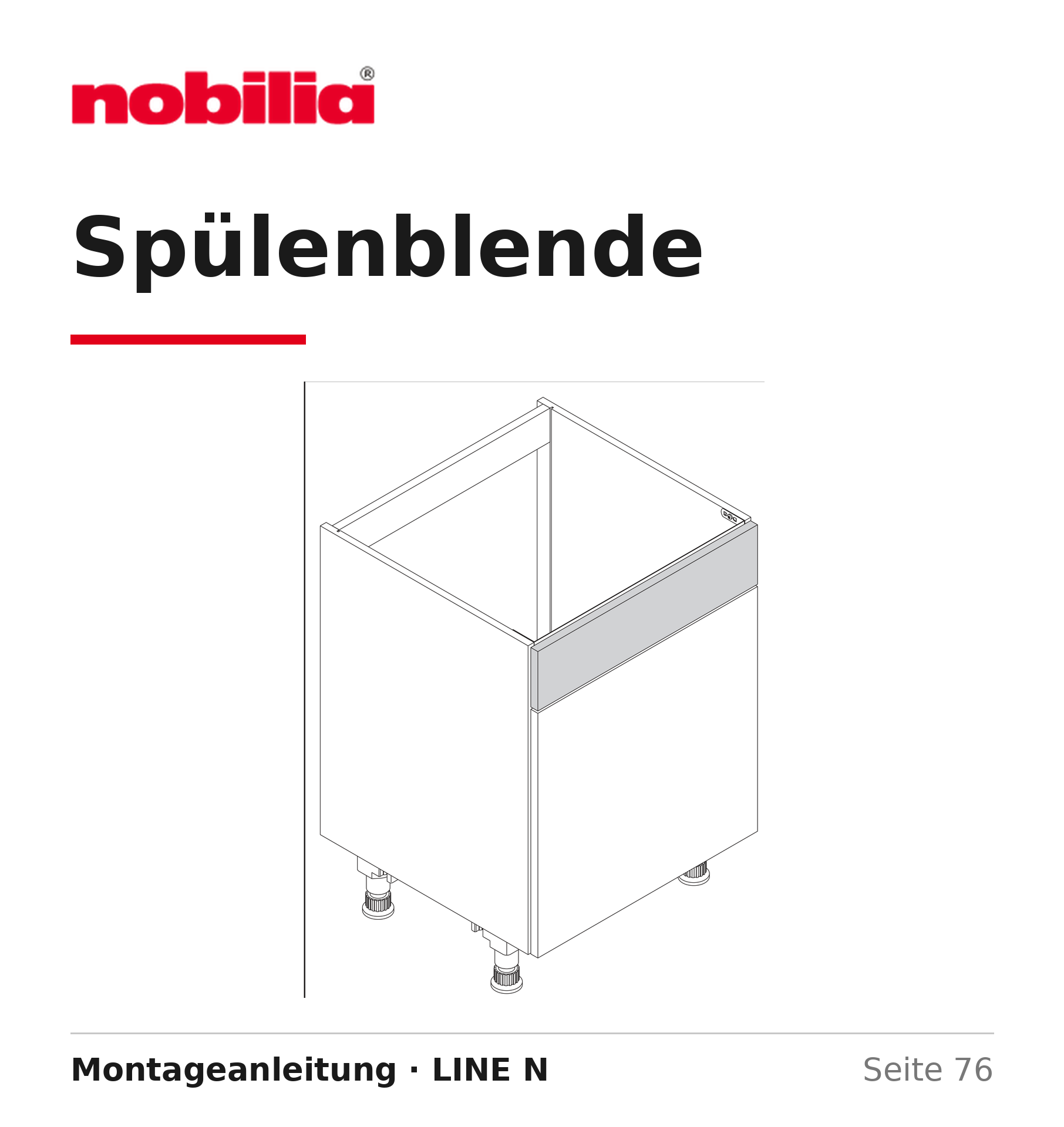 Montageanleitung für Nobilia Spülenblenden