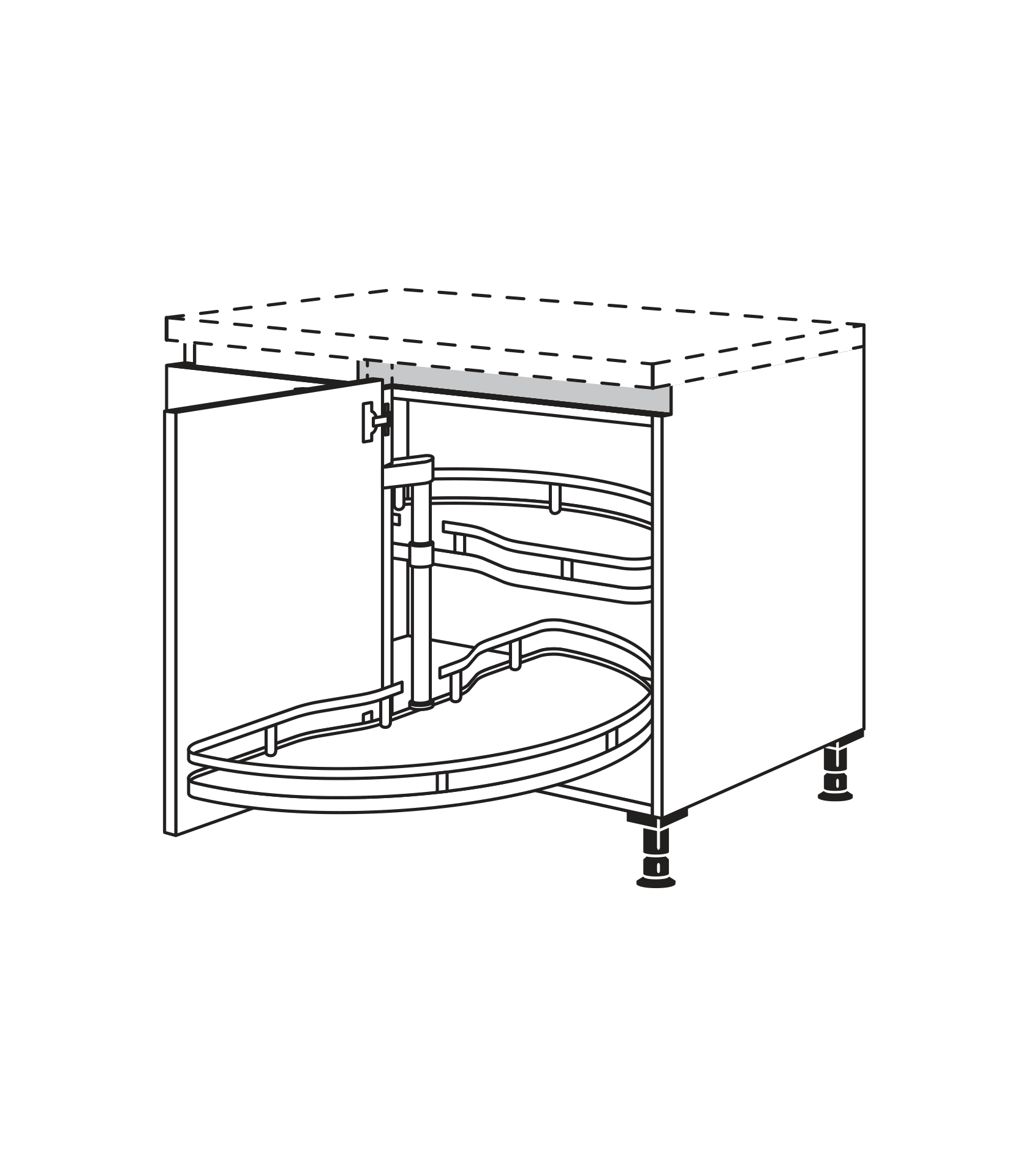 Nobilia Line N Eck-Unterschrank mit Drehboden
