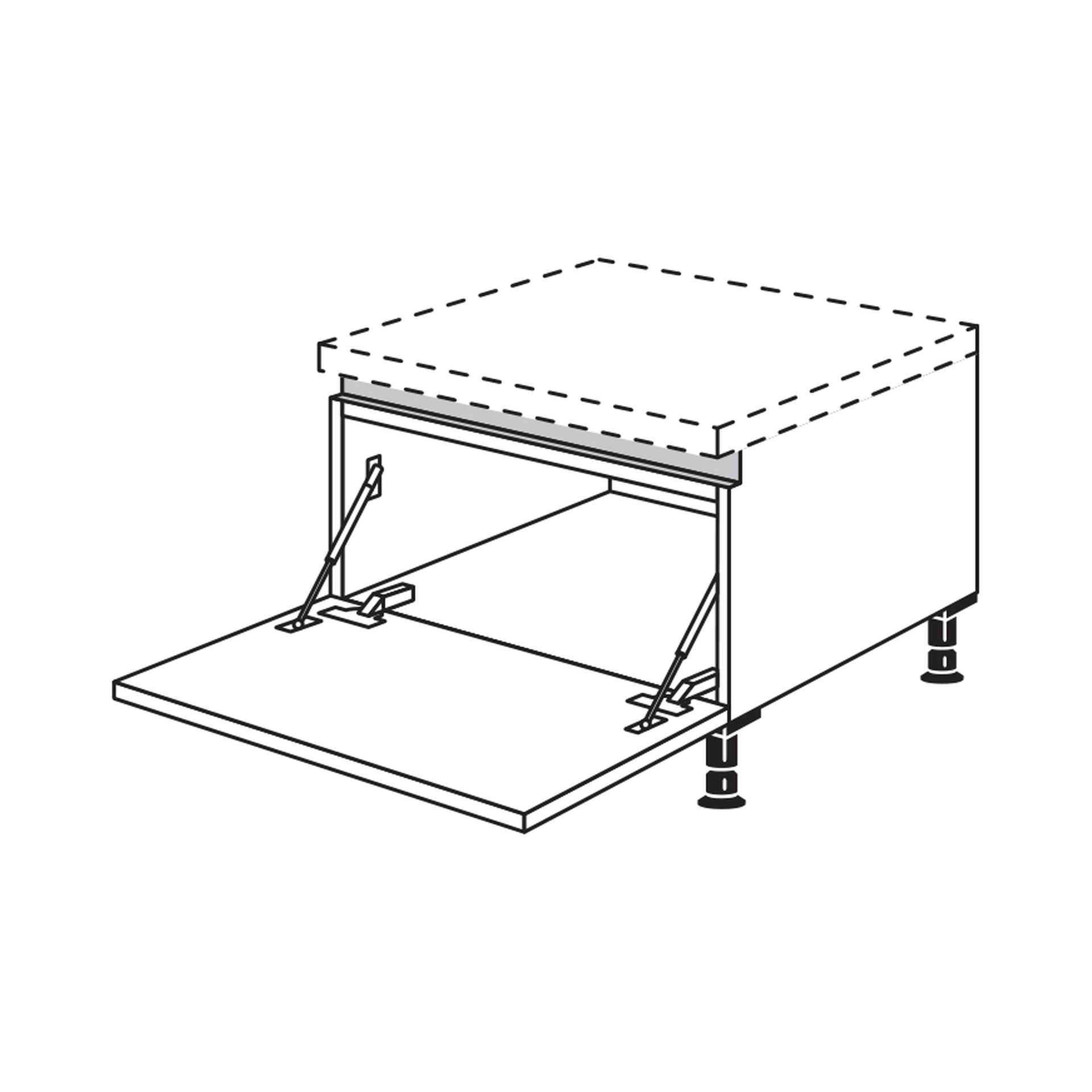 Nobilia Line N Unterschrank mit Barklappe - Grifflose Küchenplanung