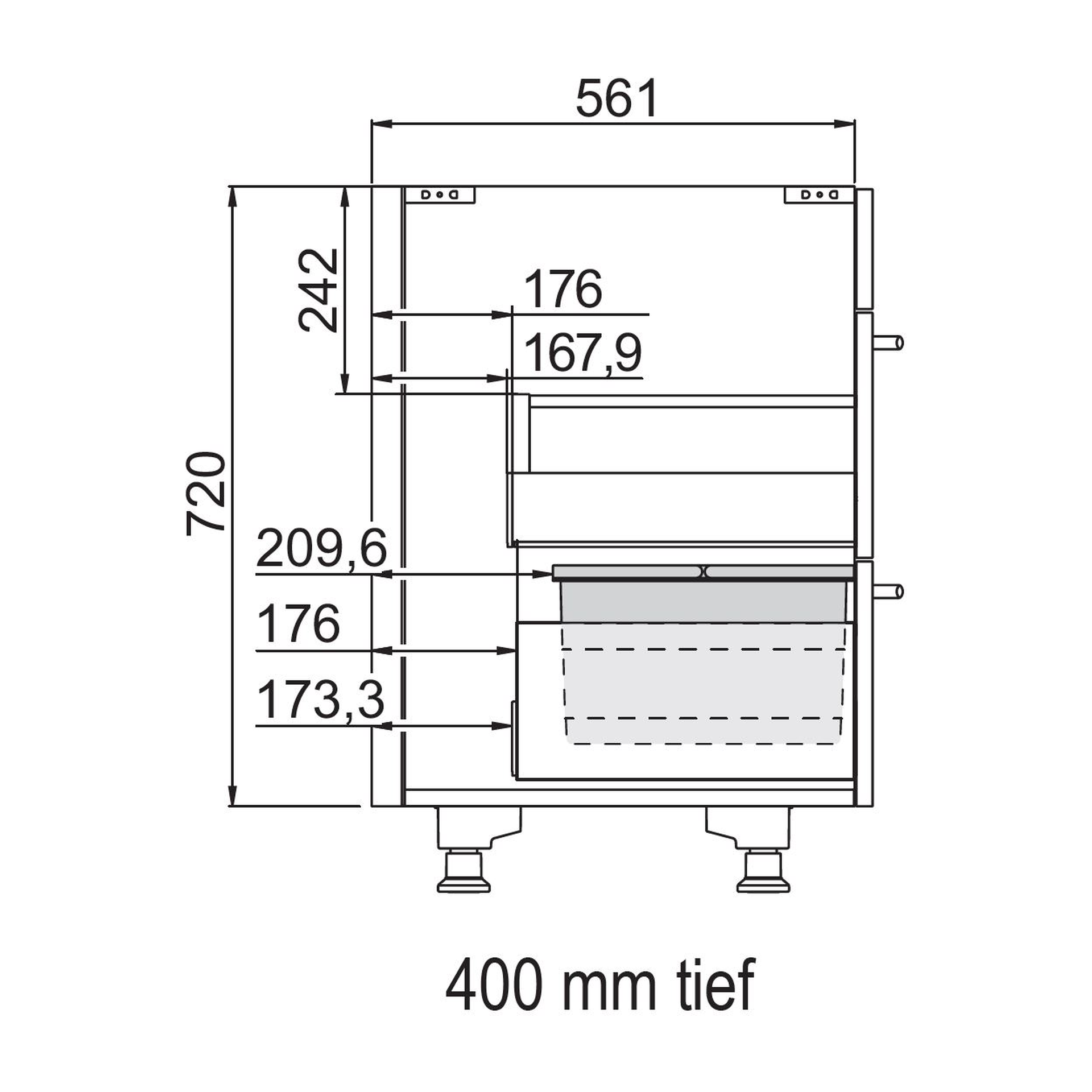 Nobilia Spülenschrank Line N mit Flex 21 in 40 cm Tiefe
