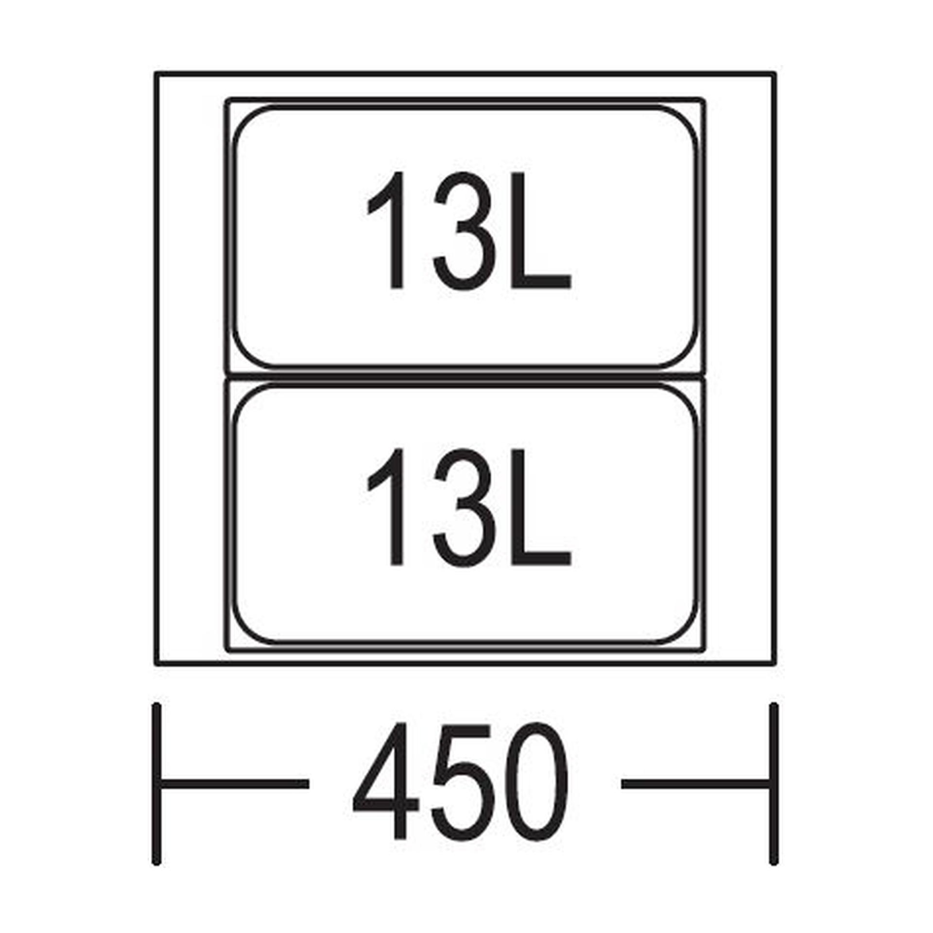 Nobilia Frame Mülltrennsystem in 45 cm brieten Spülenschänken der Line N Serie von Nobilia