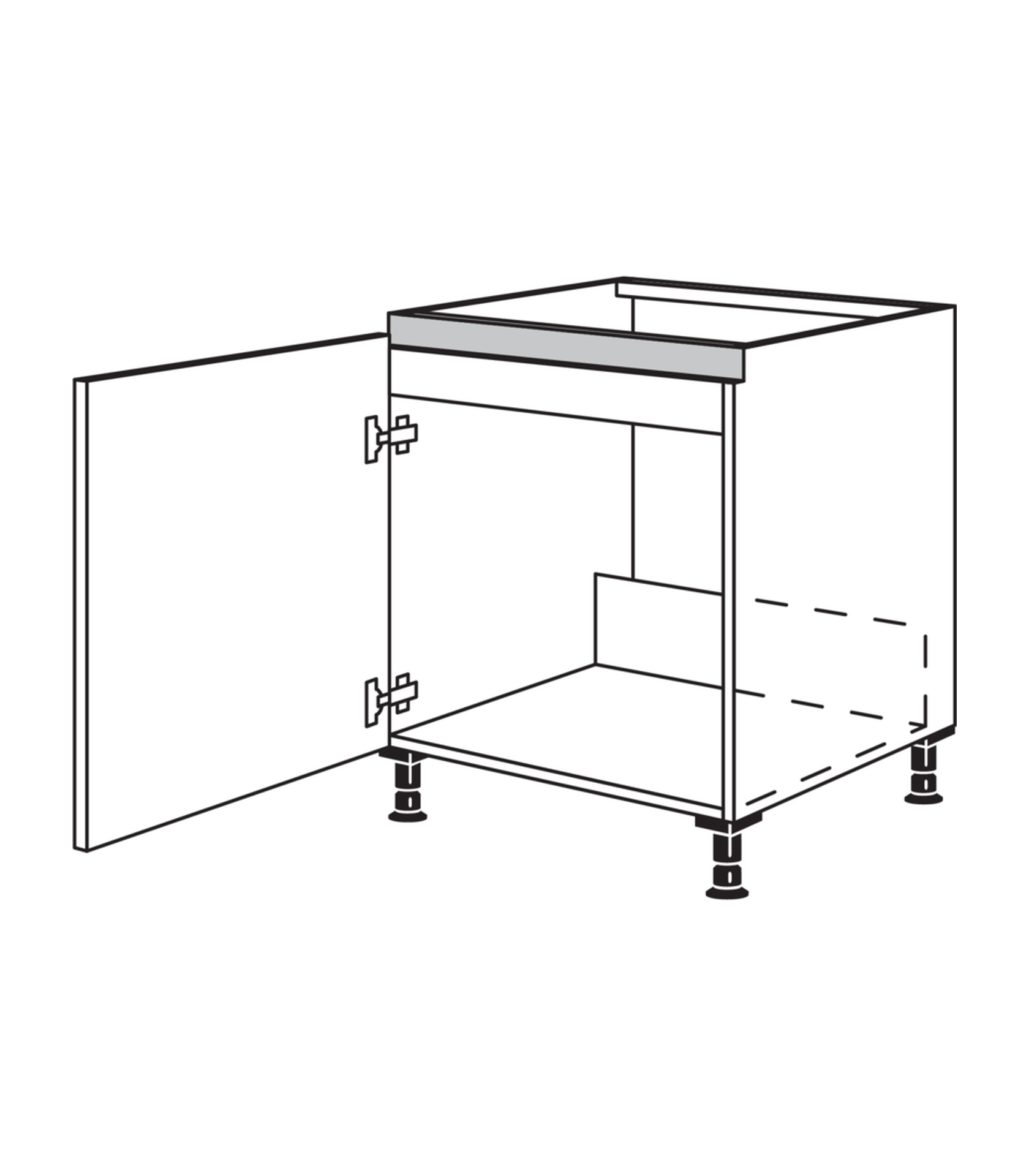 Nobilia Line N Spülenschrank ohne Mülleimer mit Tür, grifflose Version