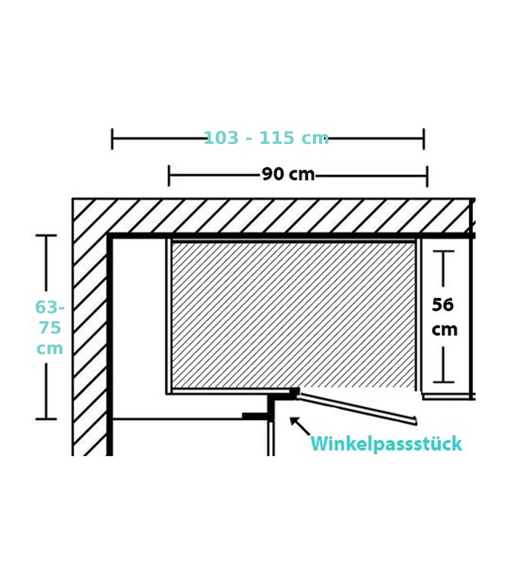 Nobilia Spülen-Eckschrank Korpusmaß 90 cm & Planmaß 103 - 115 cm