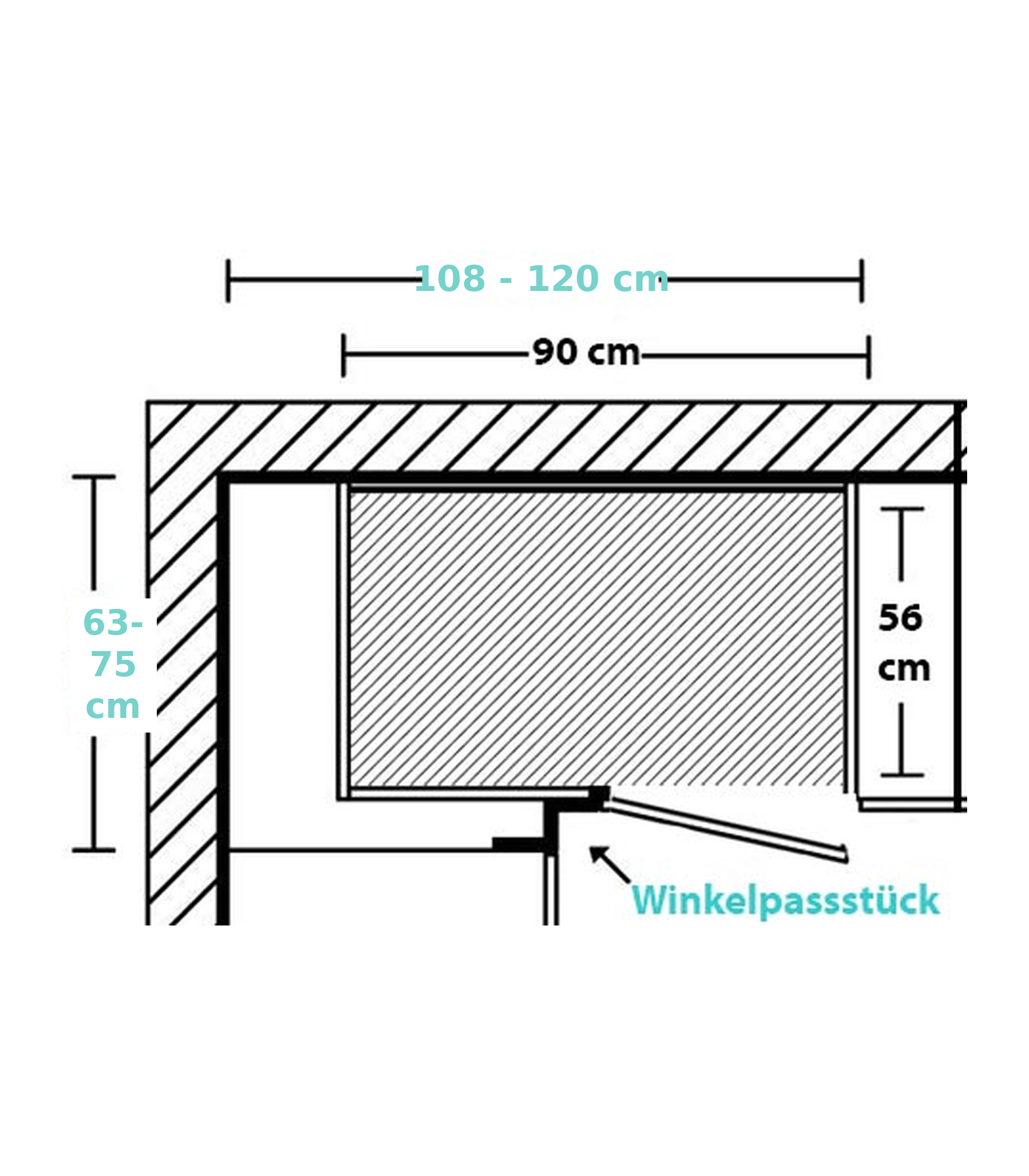 Korpusmaß 90 cm & Planmaß 108 - 120 cm | Nobilia Spülen-Eckschrank  in Grifflos