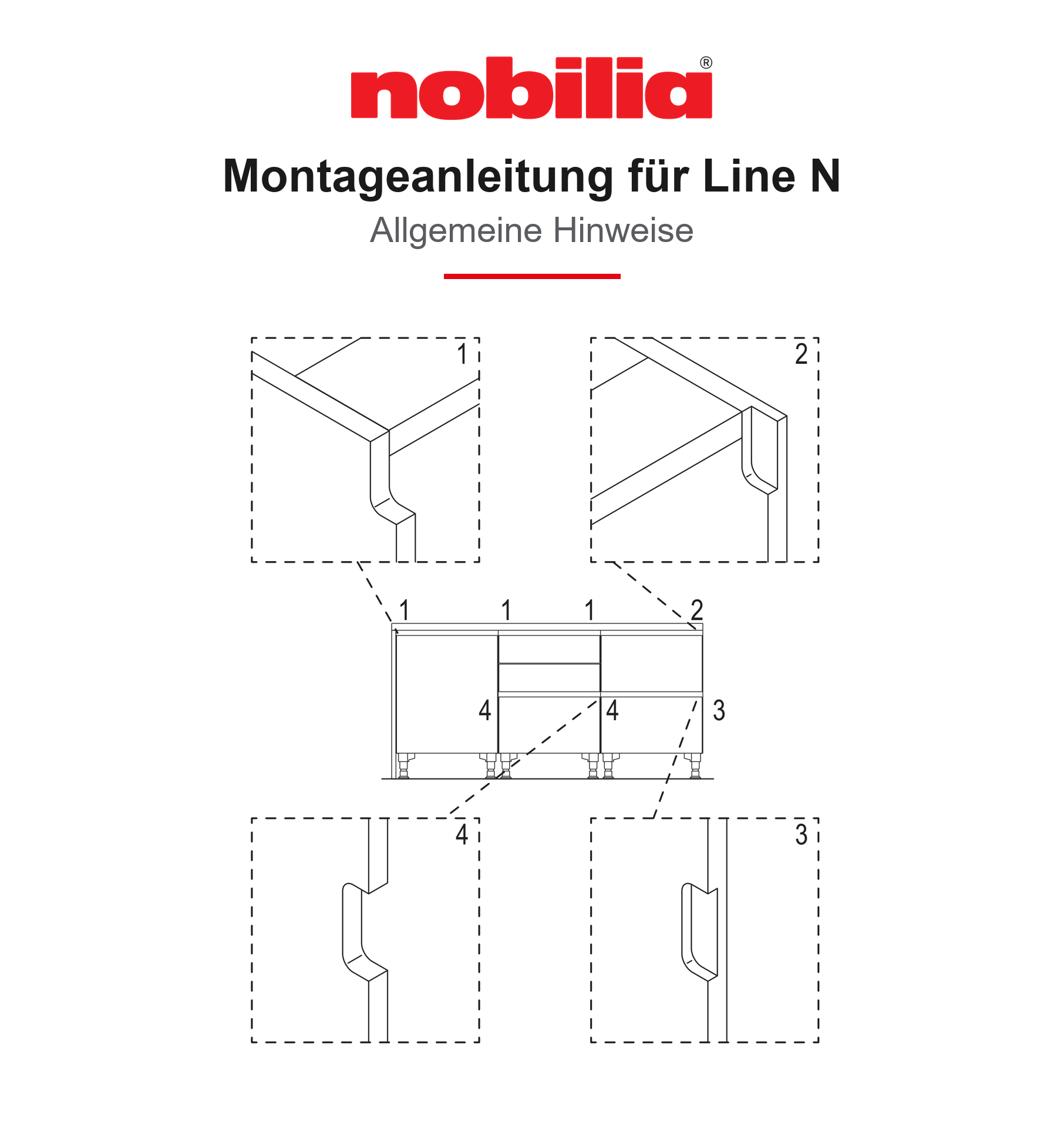Montageanleitung für Line N Schränke