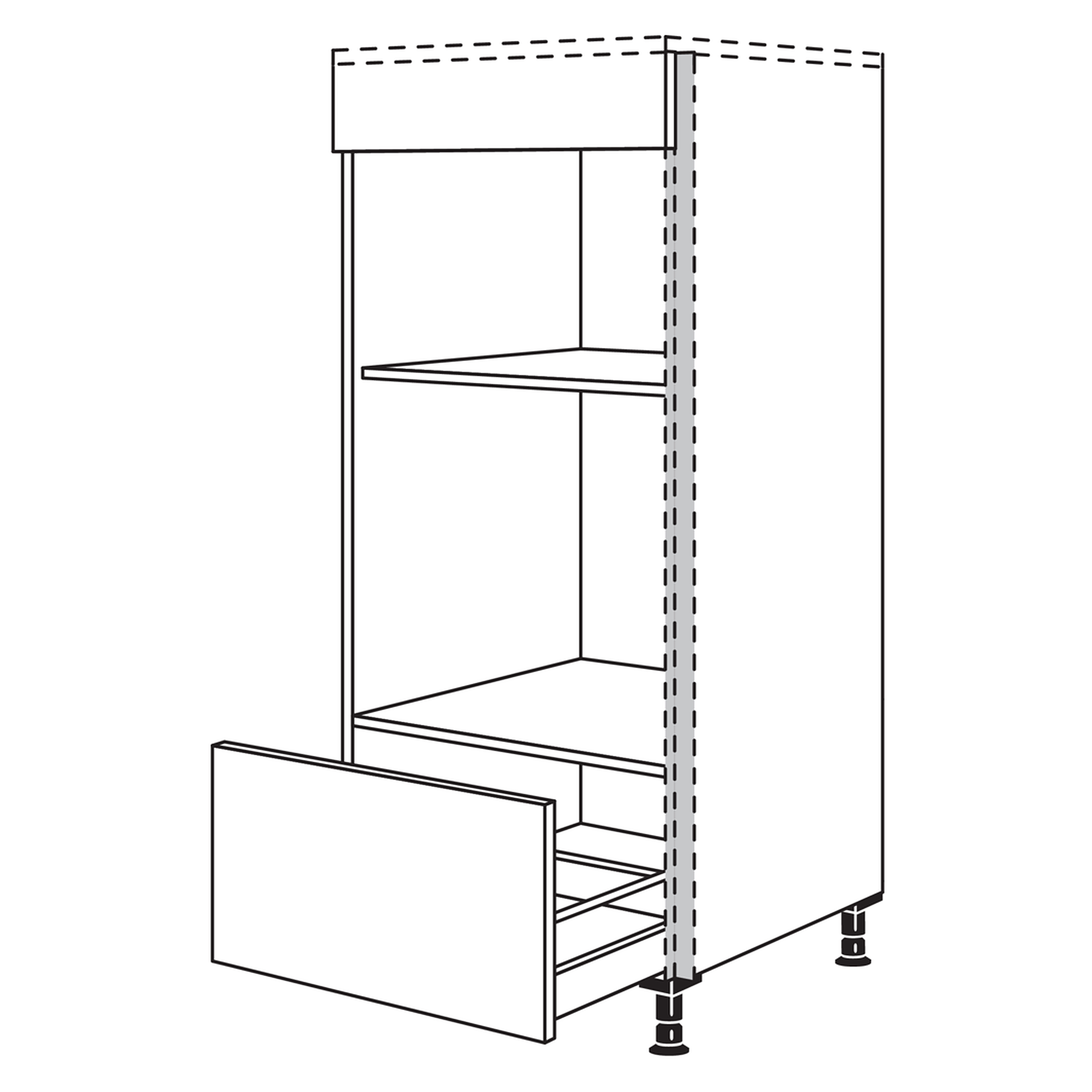  Nobilia Geräteumbau NGSMOA für Backofen und Mikrowelle, Highboard in grifflosem Line N