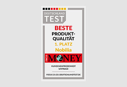 Platz 1 für Beste Produktqualität in einer Studie des ServiceValue und Deutschland Test Produktqualität