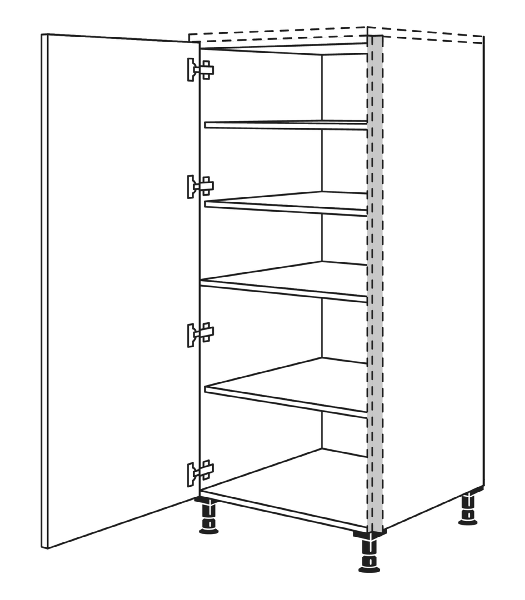 Nobilia Line N Vorratsschrank mit Einlegeböden in 30 bis 60 cm Breite